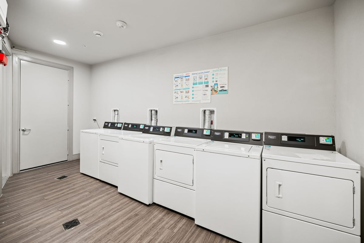 Shared laundry on-site.