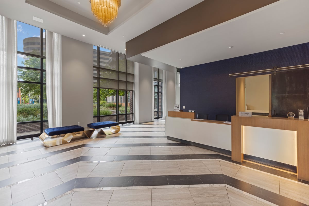 Placemakr Marymount Ballston lobby 