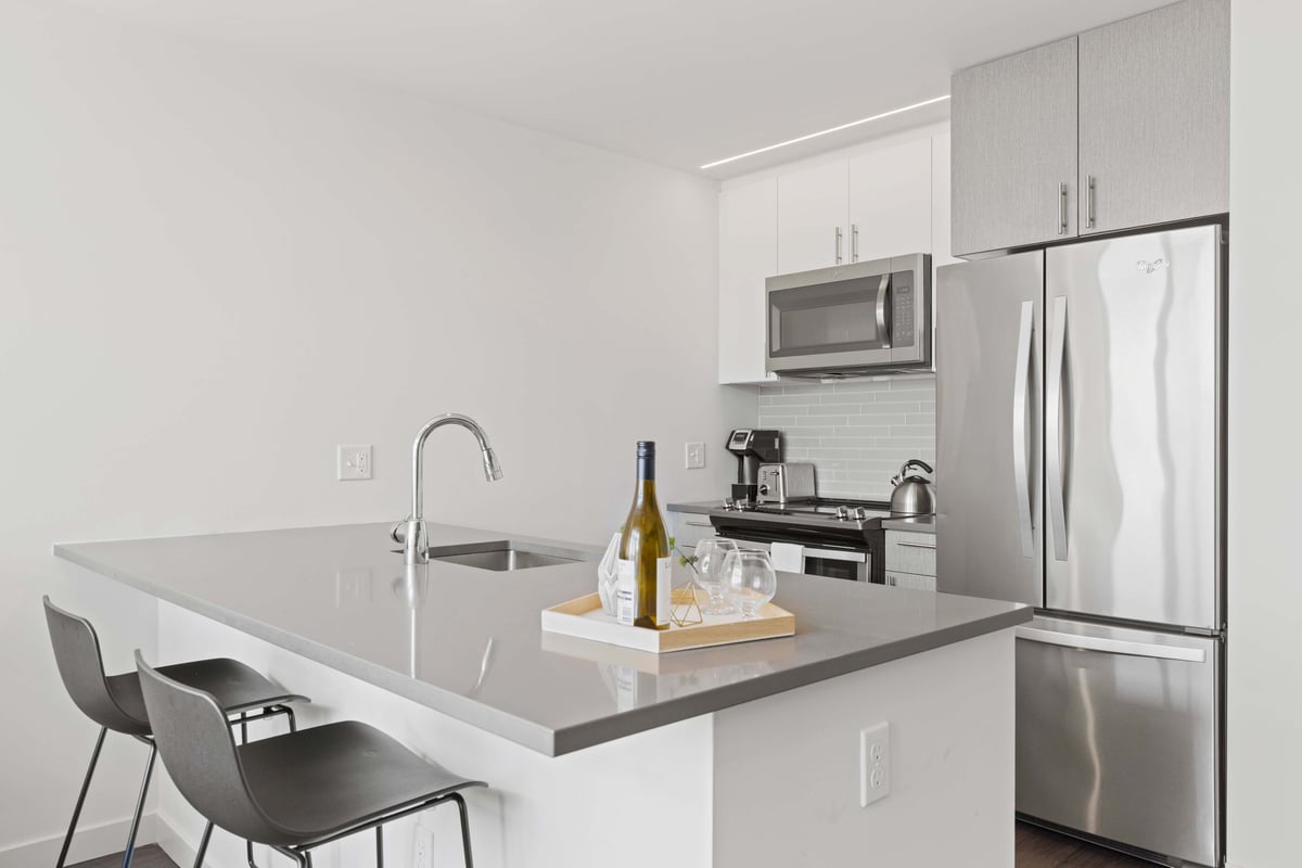Full kitchen in hotel suite 