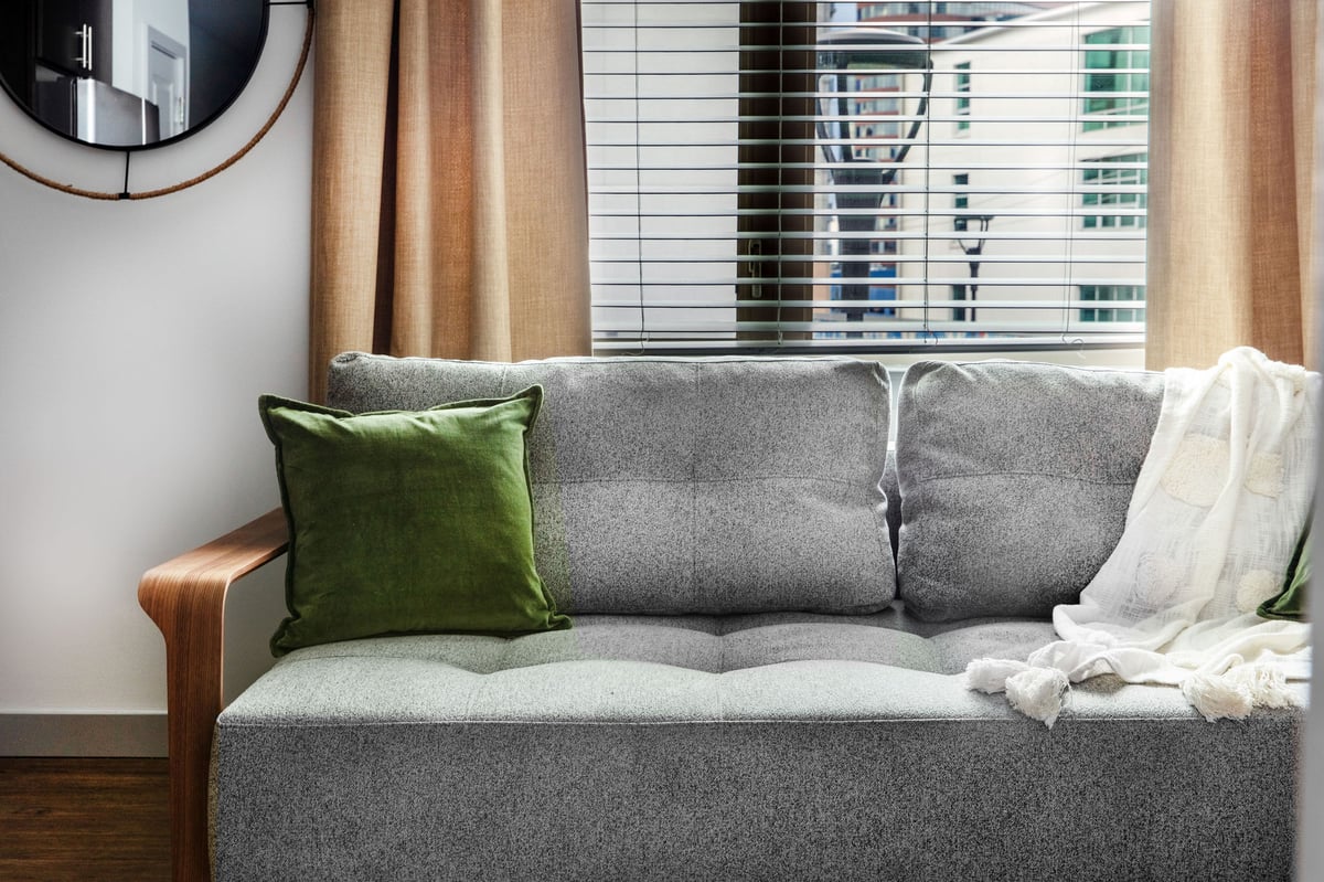 Comfortable living room with couch. 