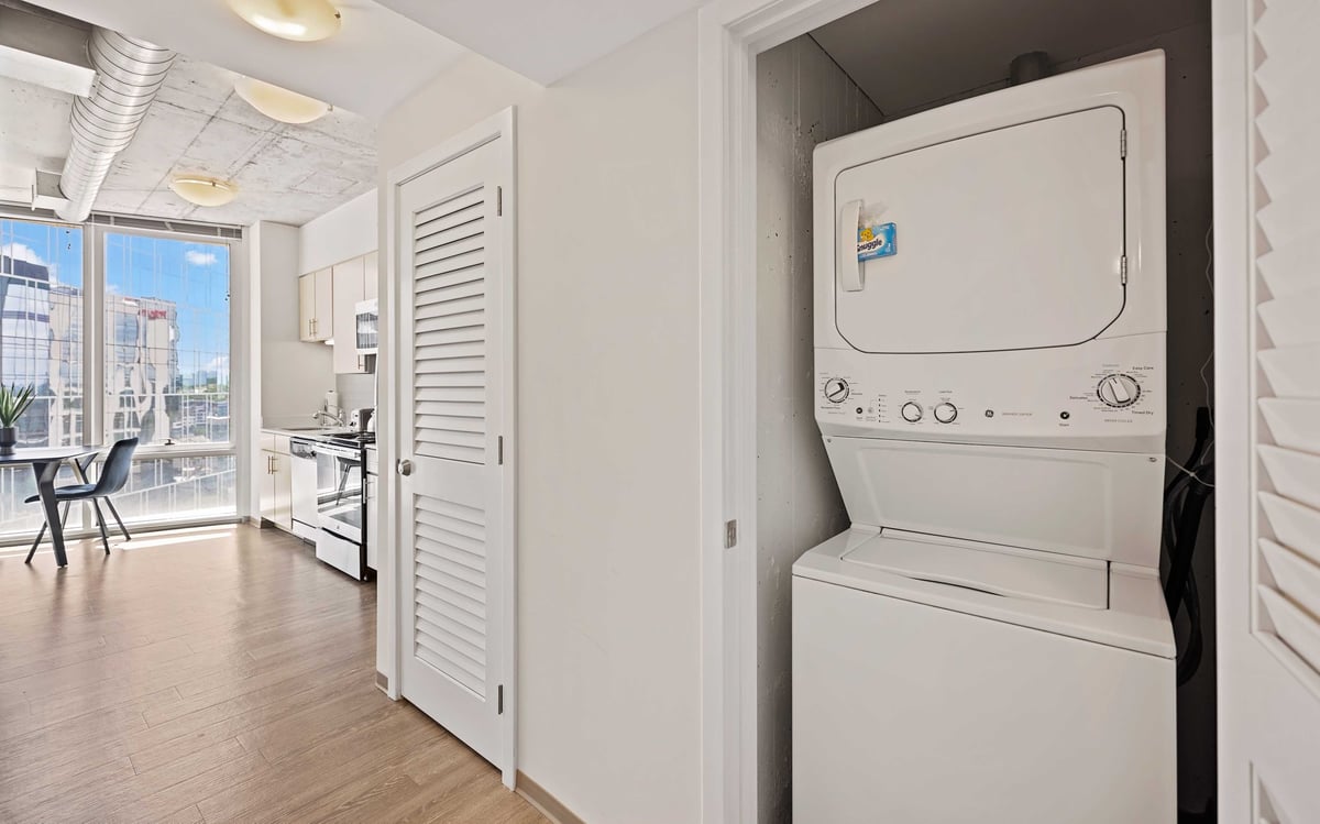 In-unit washer and dryer.