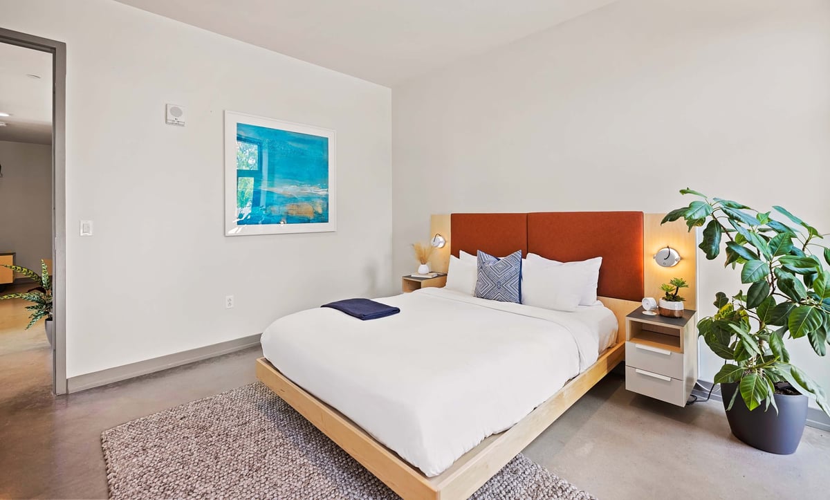 Large bedroom with queen bed. 