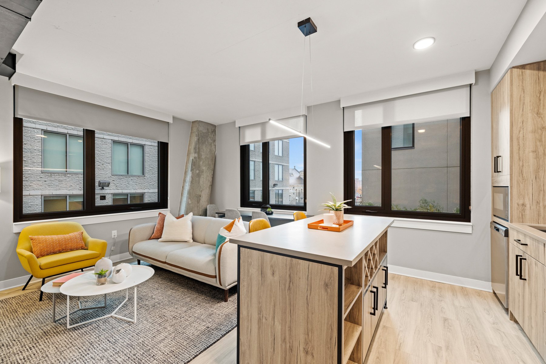 Modern open concept apartment hotel suite