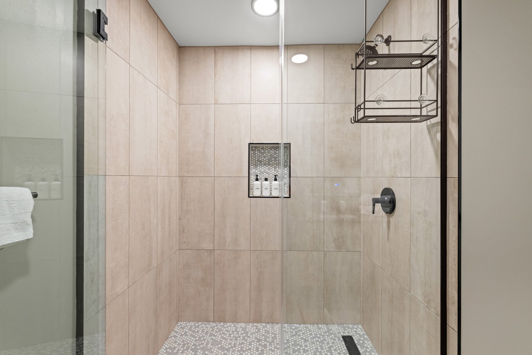 Spacious walk-in shower 