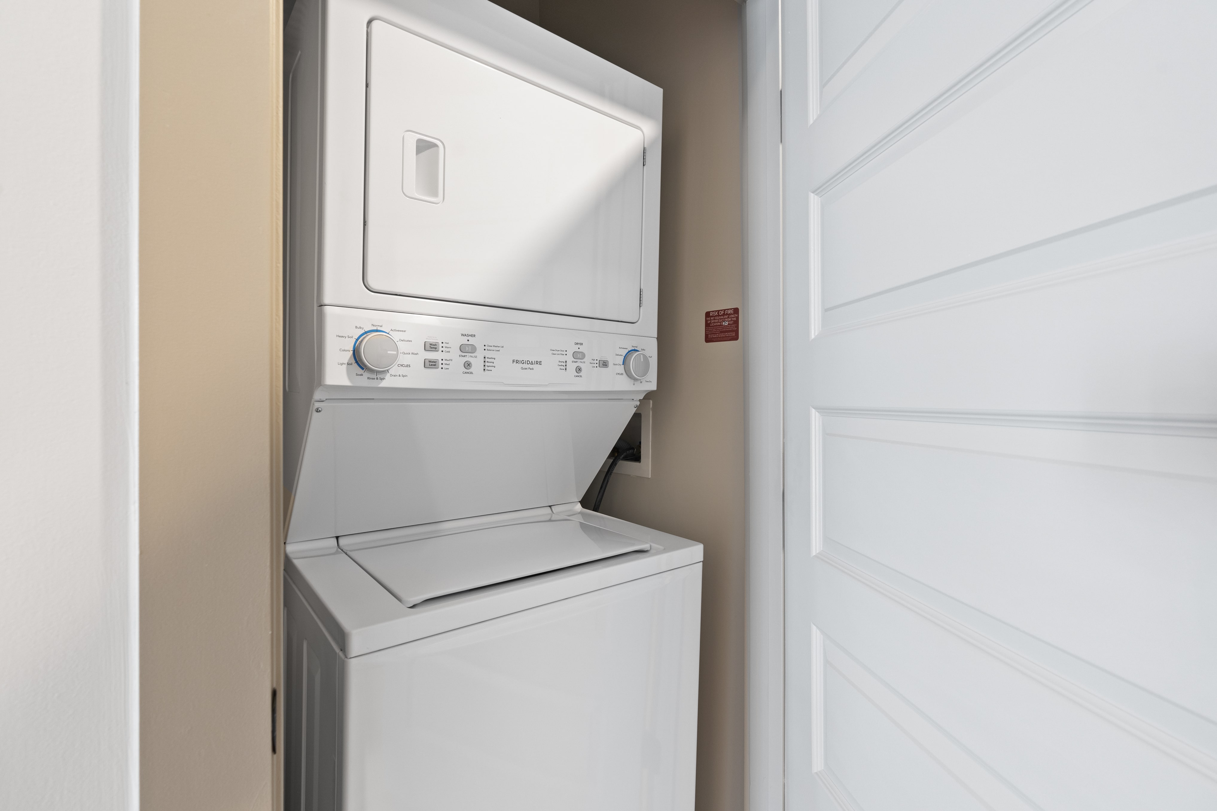 In-unit washer and dryer. 