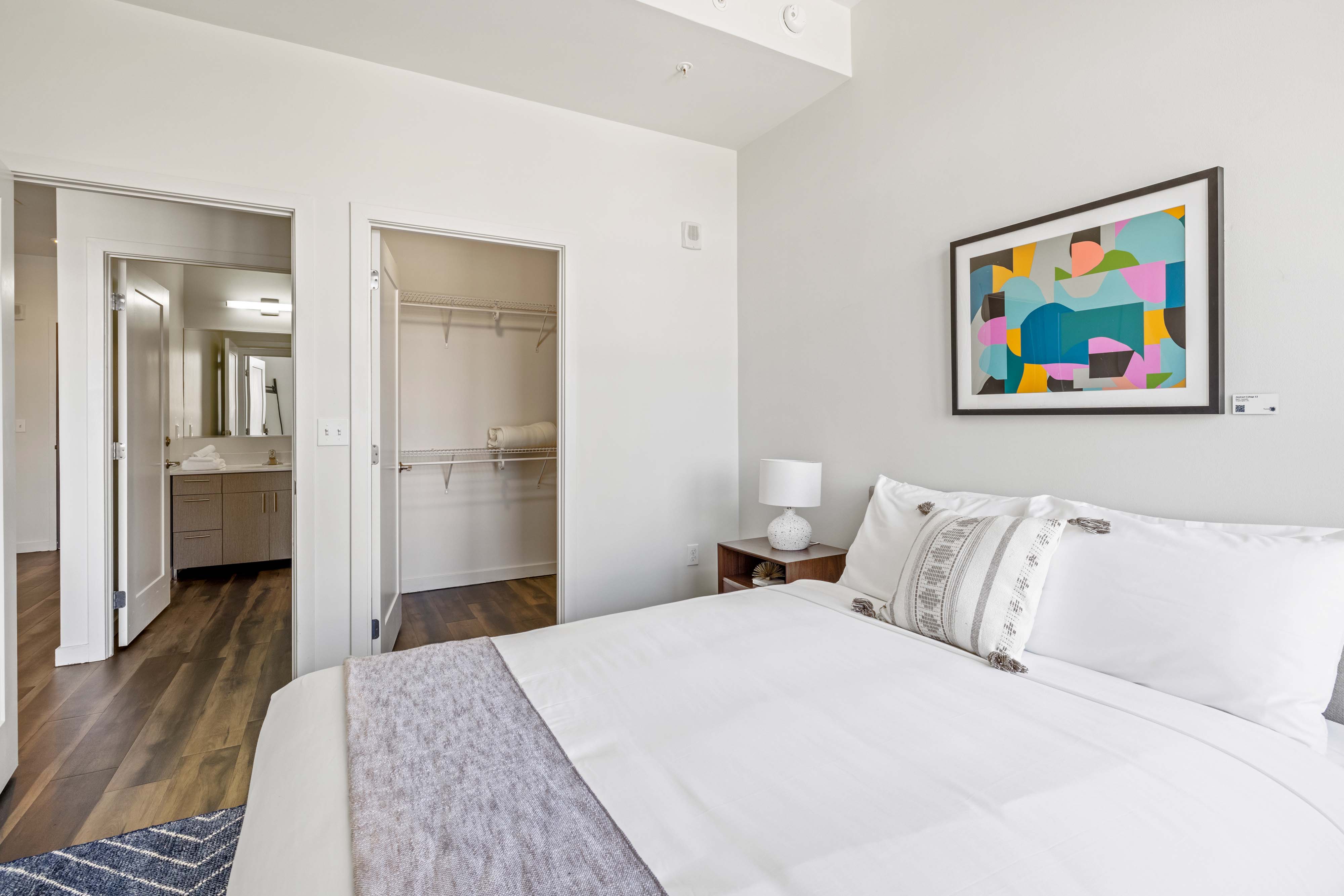 Hotel suite bedroom with large closet