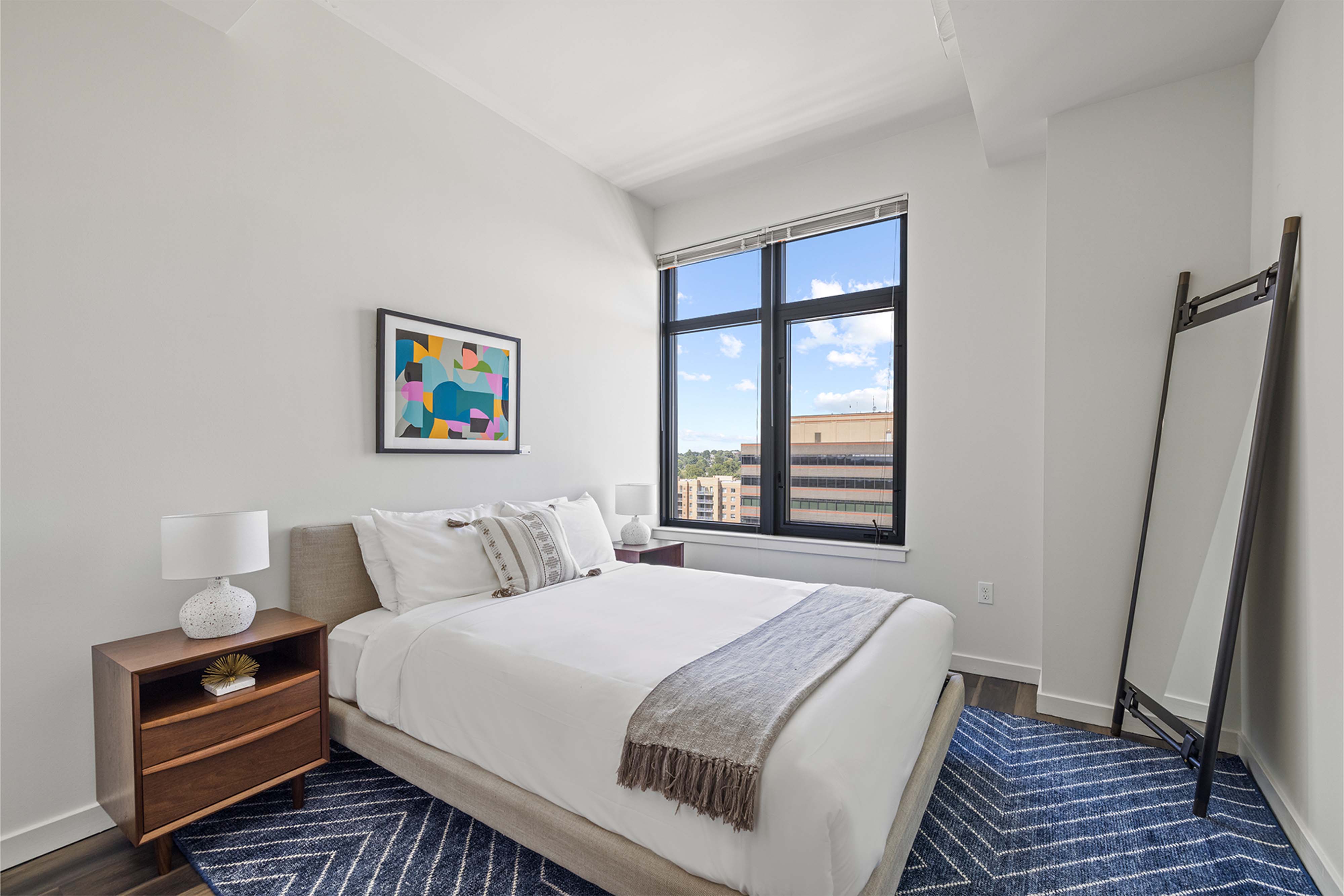 Bedroom with modern furniture 