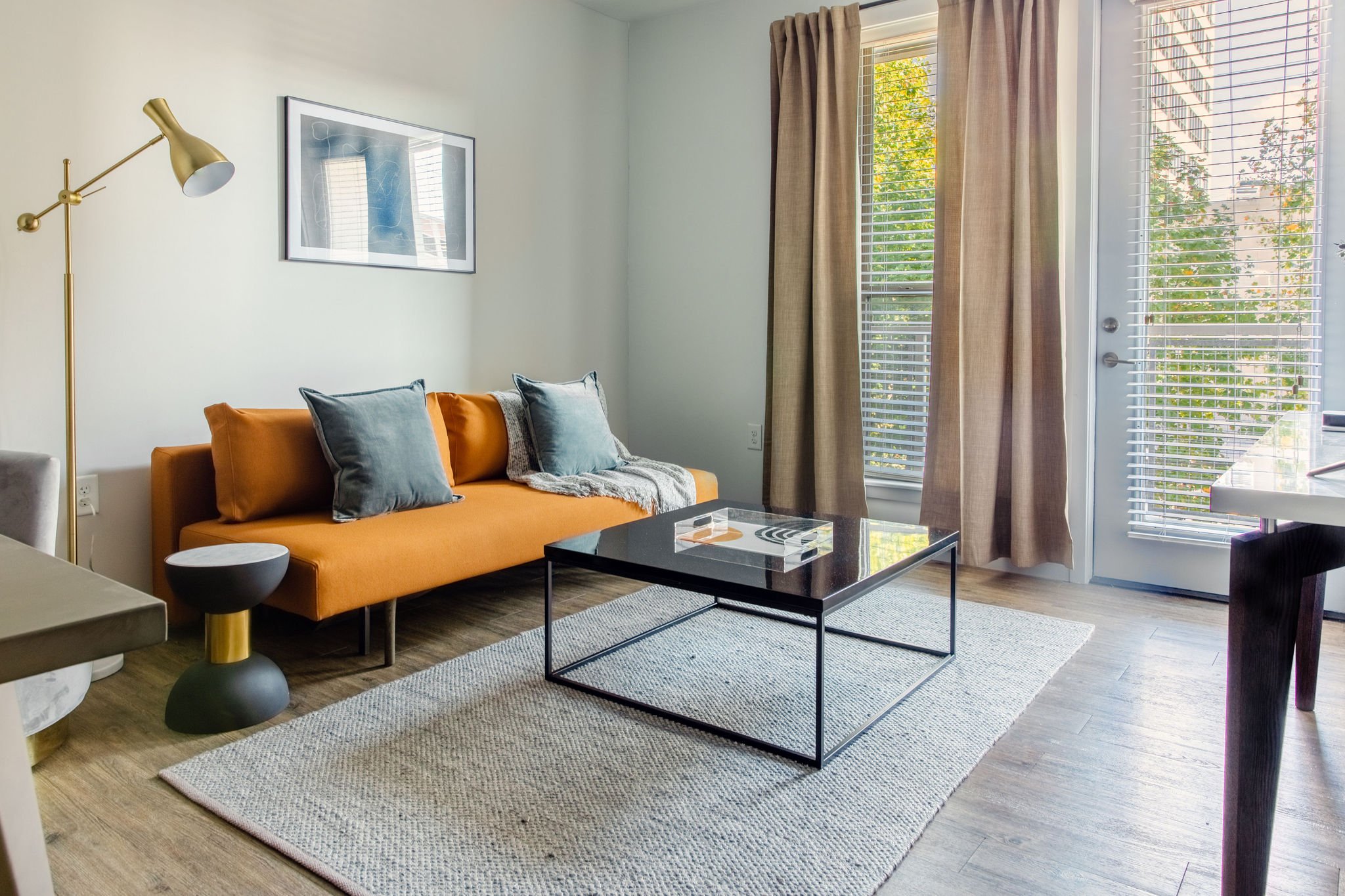 Living area with couch.