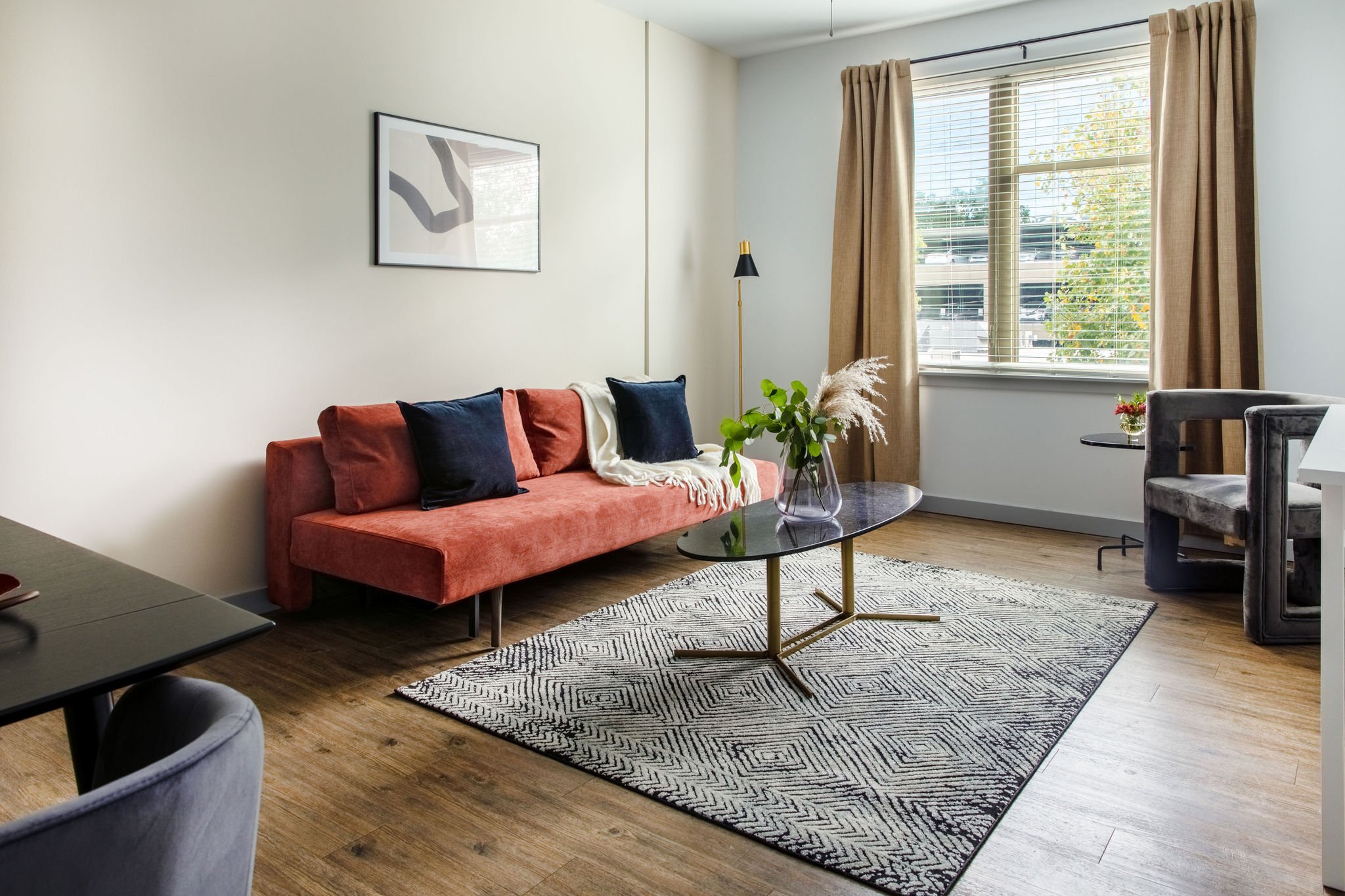 Living room with couch.