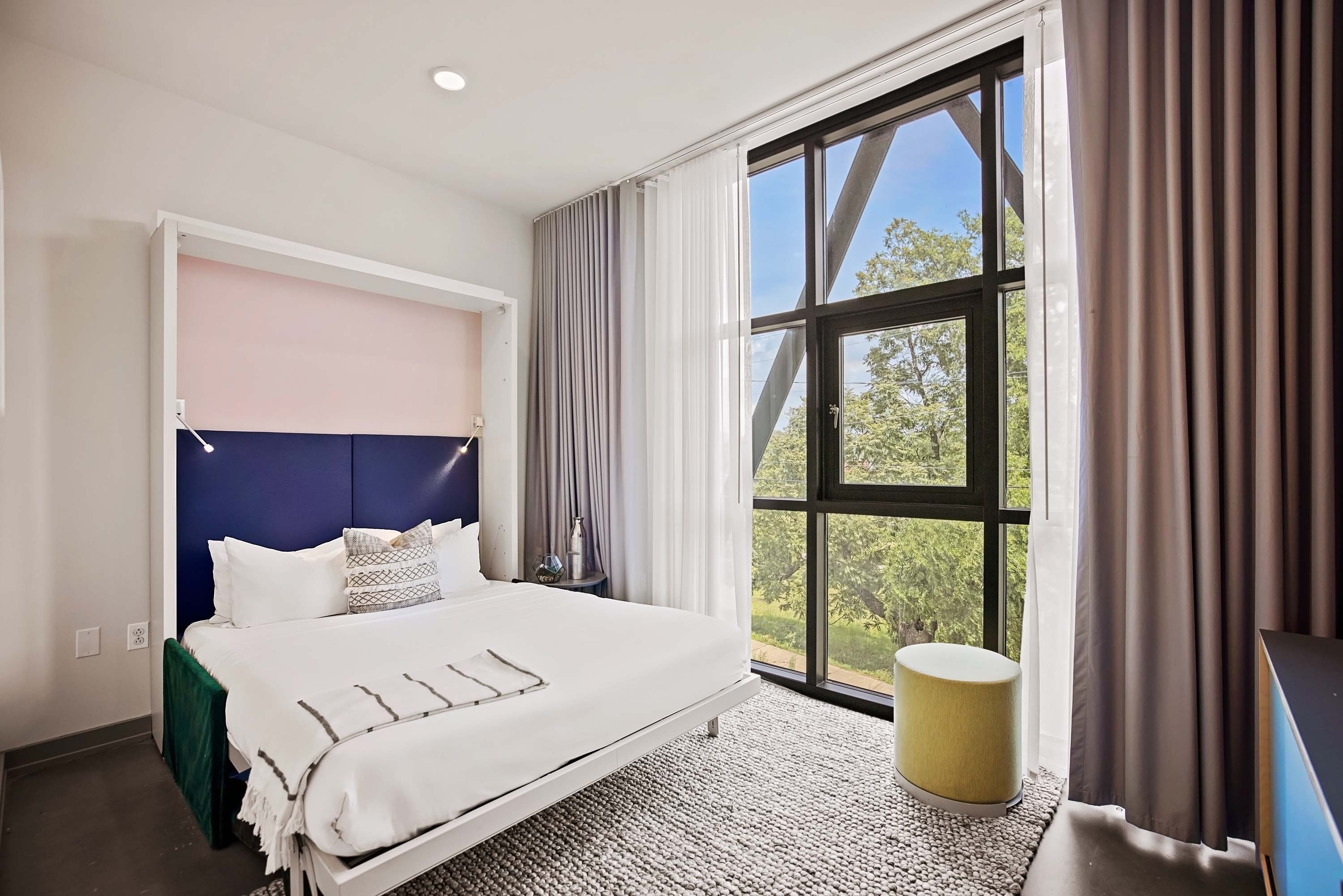 Murphy bed with natural light. 