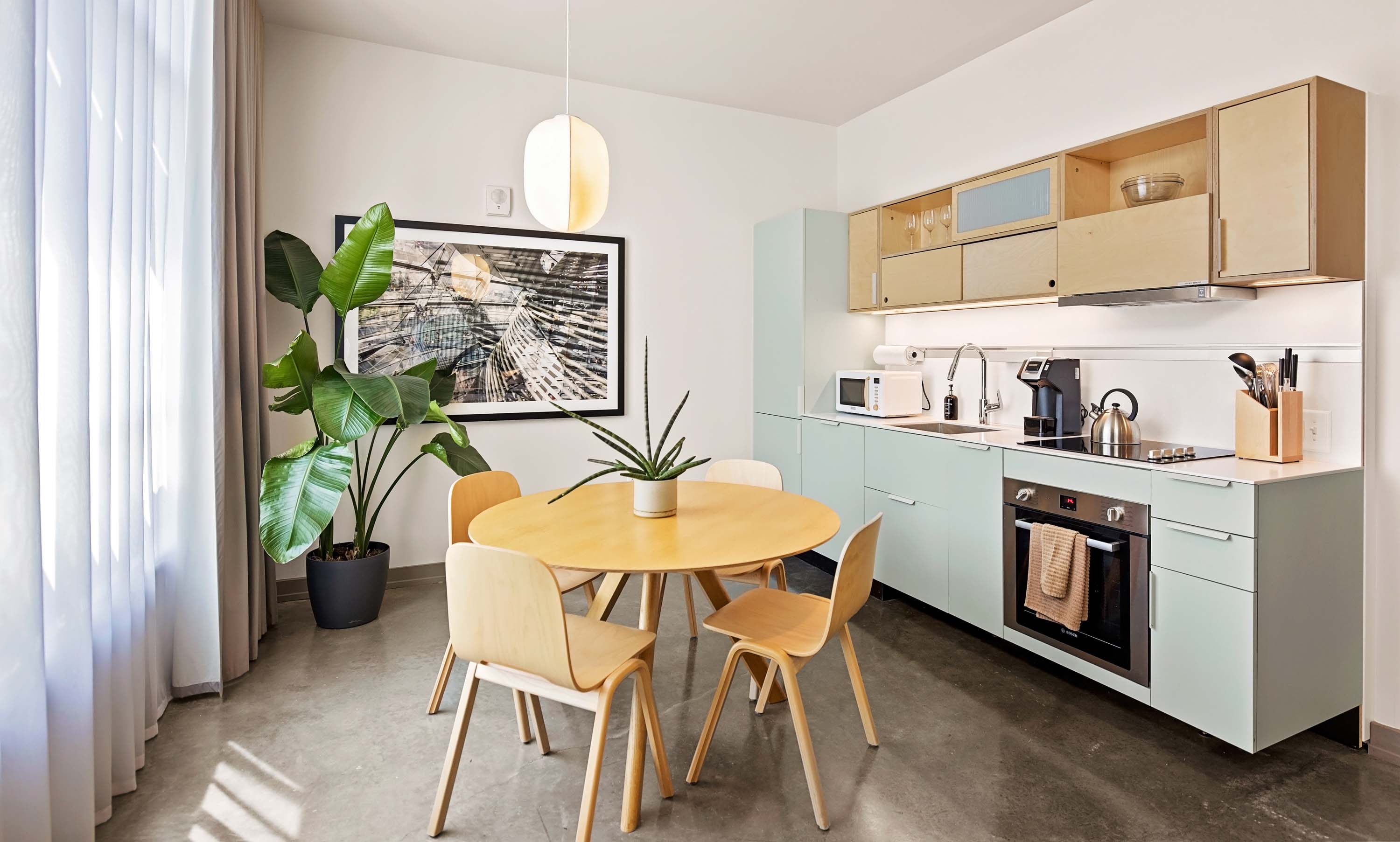 Kitchenette and dining area. 